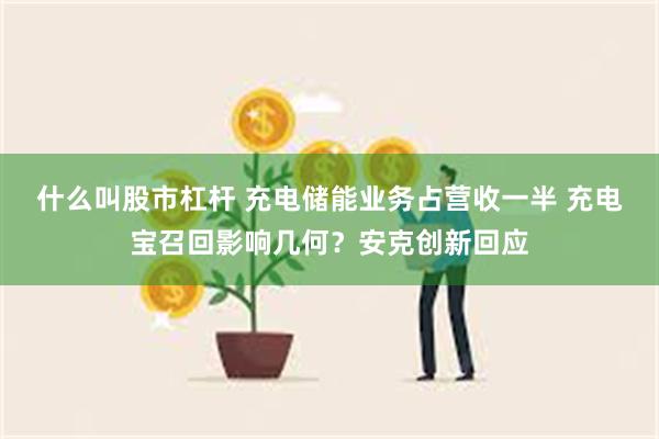 什么叫股市杠杆 充电储能业务占营收一半 充电宝召回影响几何？安克创新回应