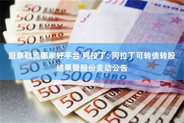 股票融资哪家好平台 阿拉丁: 阿拉丁可转债转股结果暨股份变动公告