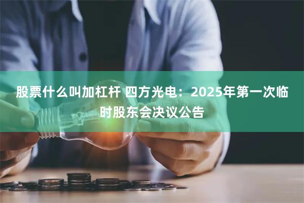 股票什么叫加杠杆 四方光电：2025年第一次临时股东会决议公告