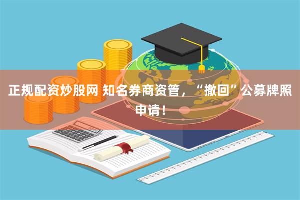 正规配资炒股网 知名券商资管，“撤回”公募牌照申请！
